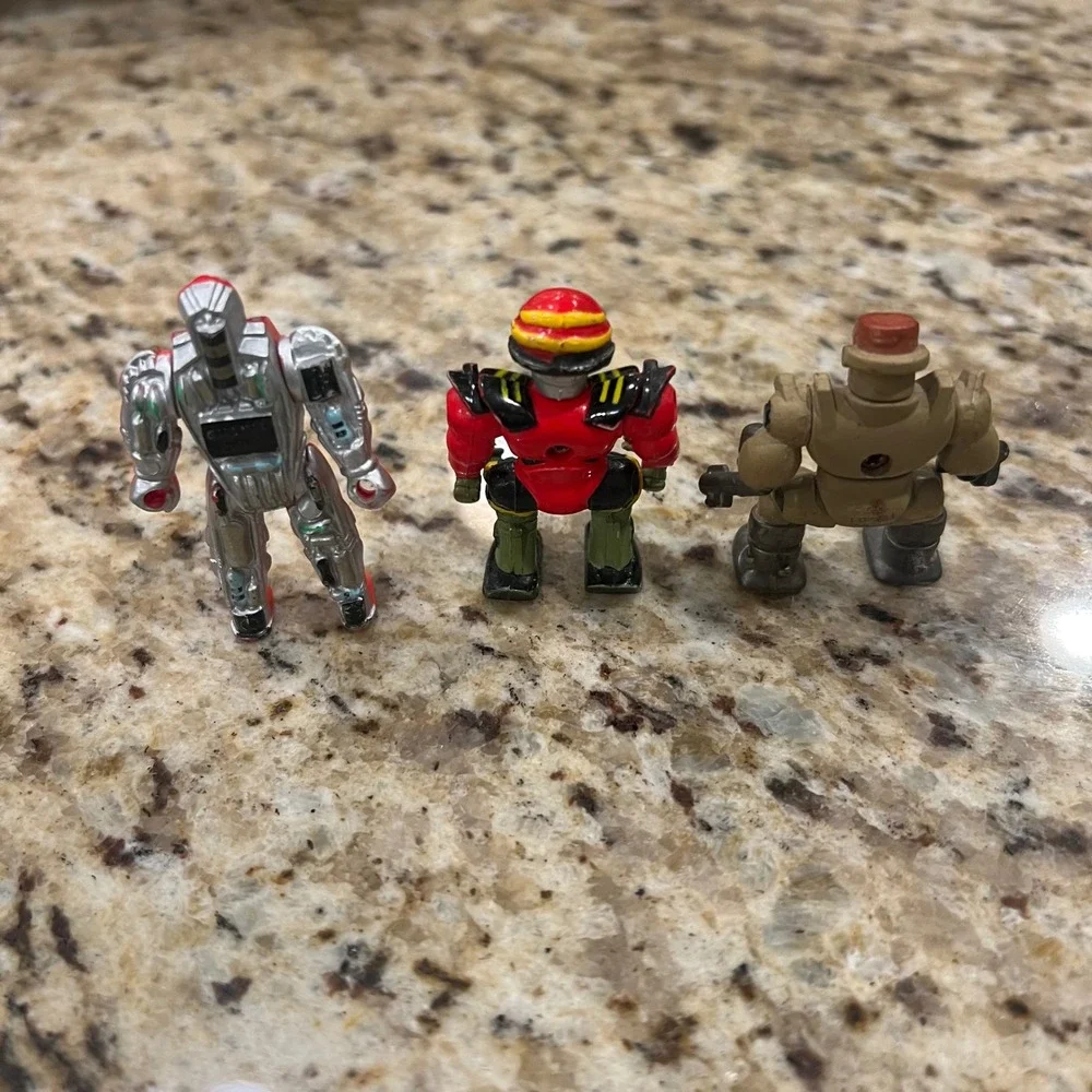 Vintage Galoob Micro Machines Z-Bots Action Figure Lot 3 Mini Robots 90s Toys
